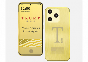 Das 'T1' von Trump Mobile in dezentem Gold wird voraussichtlich ab August erhältlich sein - Credit: Trump Mobile