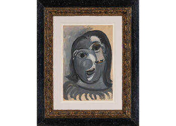 Verlost wird der Picasso „Tête de Femme“ (1941) – eine Gouache auf Papier, mit einem geschätzten Wert von rund 1 Mio. Euro. Credit: Picasso Estate, Paris, 2025