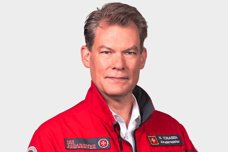 Our interview partner Nicolas Tobaben is Head of Disaster Management at the German Johanniter Regional Association North (Credit: Johanniter)